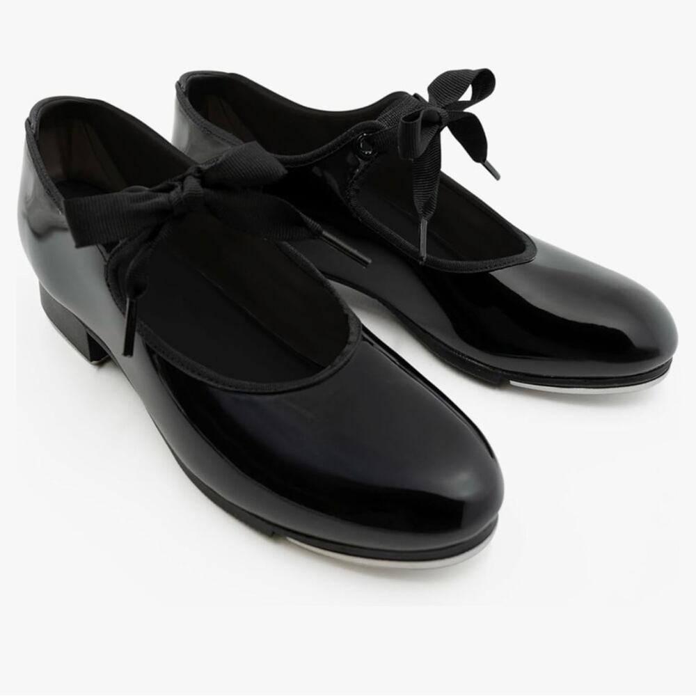 Capezio Black Patent Tap Shoes size 1 little kid